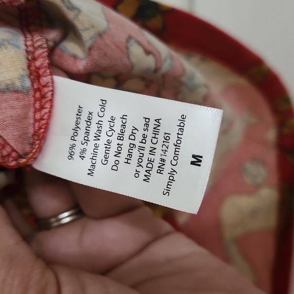 2for$10 Mid Sleeve Shirt Size M floral Lagenlook Casual Lounge Preppy - Picture 7 of 7